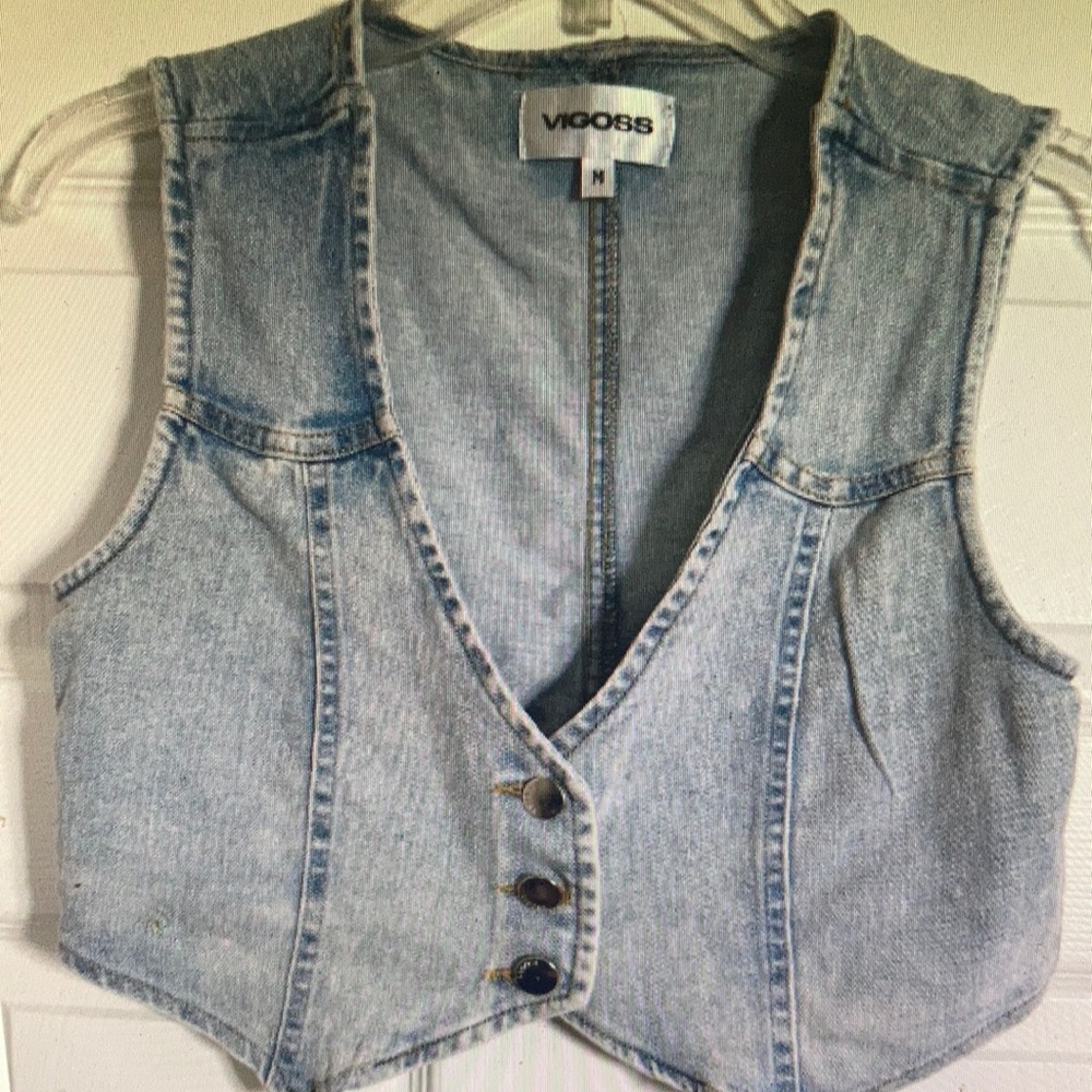 Nordstrom Rack Light Wash Denim Vest